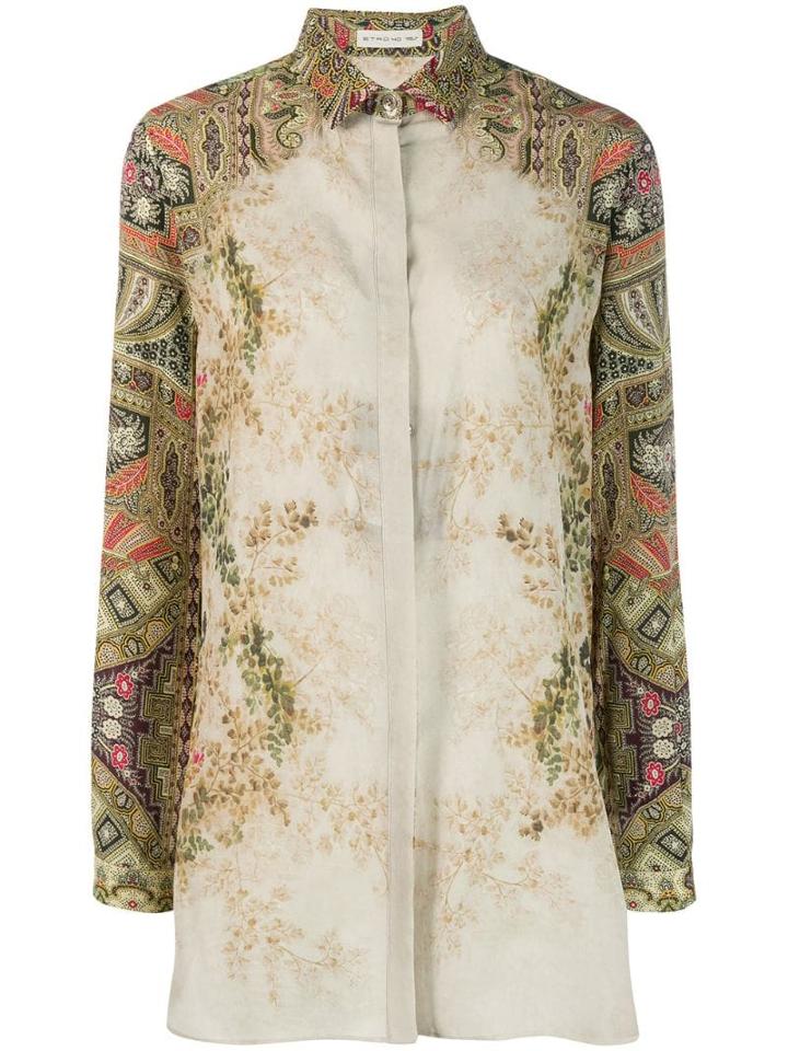 Etro Printed Sleeve Blouse - Green