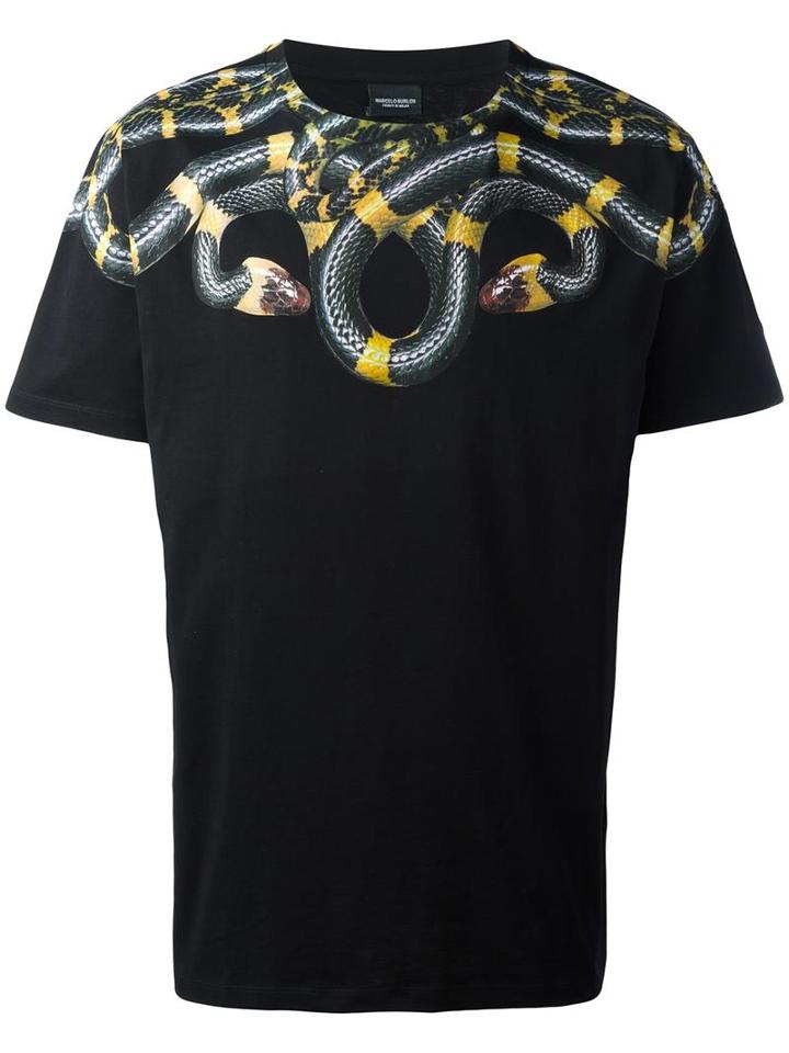 Marcelo Burlon County Of Milan Snake Print T-shirt, Size: Xl, Black, Cotton