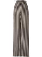 Etro Stripes Flared Trousers, Women's, Size: 44, Black, Silk