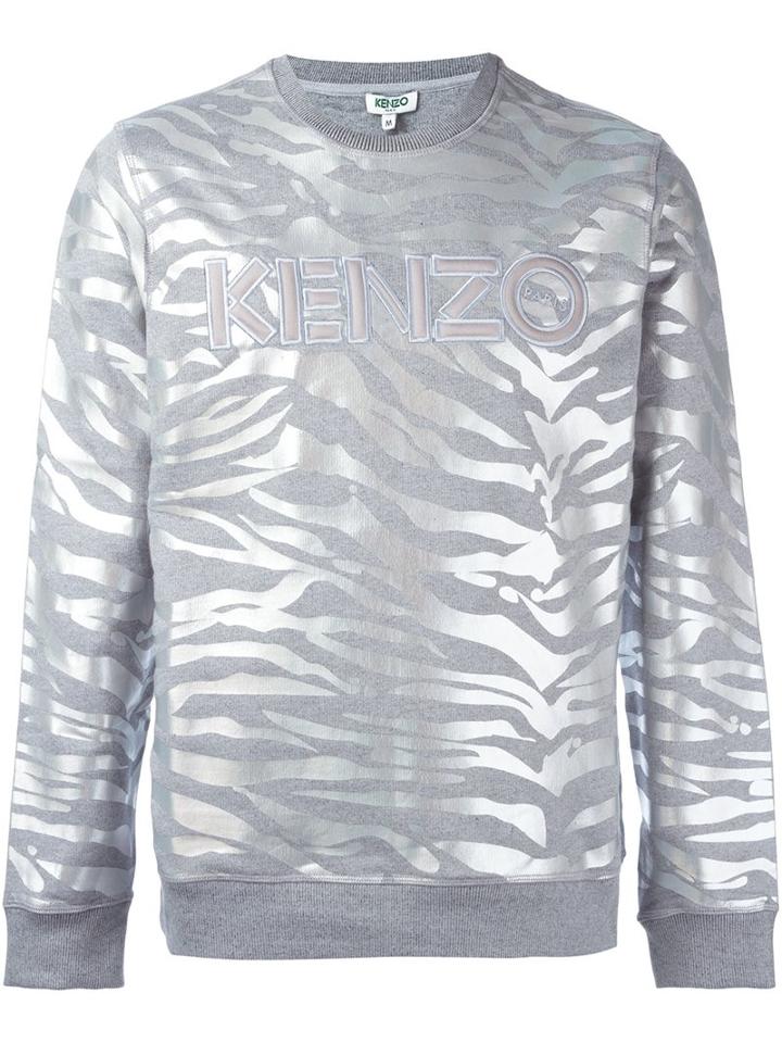 Kenzo 'tiger Stripes' Sweatshirt, Men's, Size: Xs, Grey, Cotton