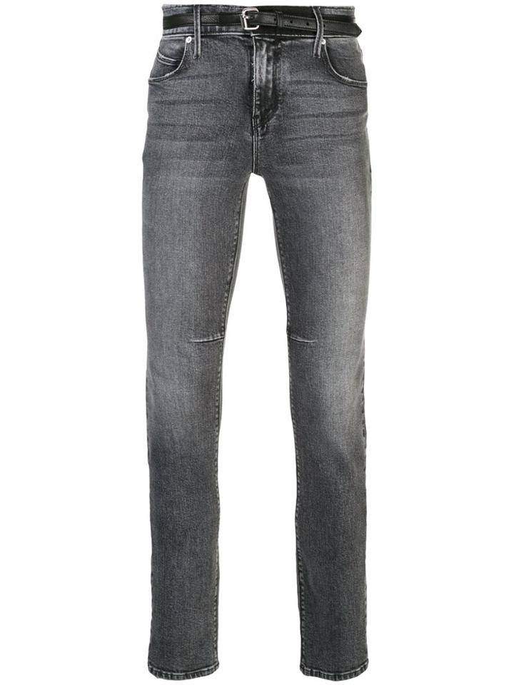 Rta 119 Belted Skinny Jeans - Blue