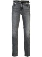 Rta 119 Belted Skinny Jeans - Blue
