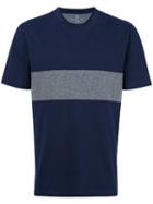Brunello Cucinelli - Contrast Bar T-shirt - Men - Cotton - Xl, Blue, Cotton