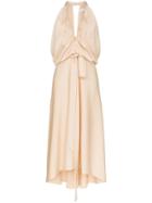 Chloé Deep V-neck Midi Dress - Neutrals