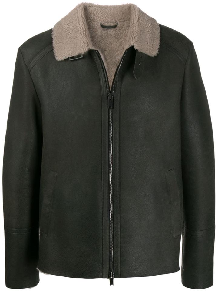 Desa 1972 Zipped Shearling Jacket - Grey