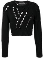 T By Alexander Wang Cropped Knit Jumper - Black