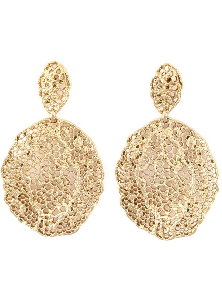 Aurelie Bidermann Vintage Lace Earrings - Metallic