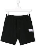 Calvin Klein Kids Logo Patch Track Shorts - Black