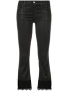 J Brand Selena Crop Lace Trim Jeans - Black