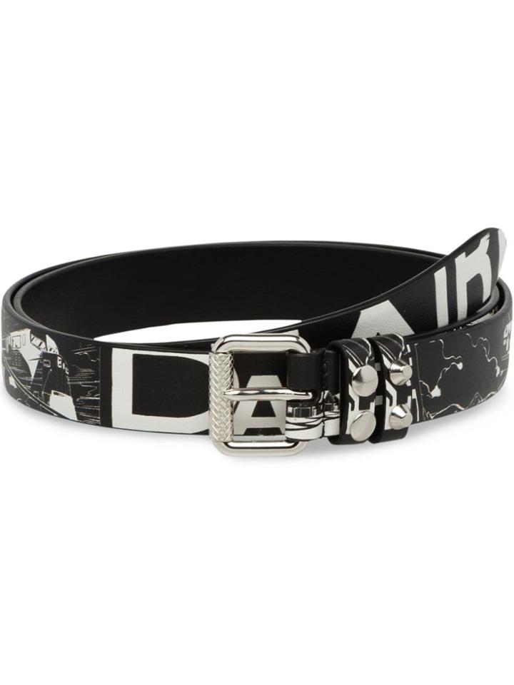 Prada Printed Leather Belt - Black