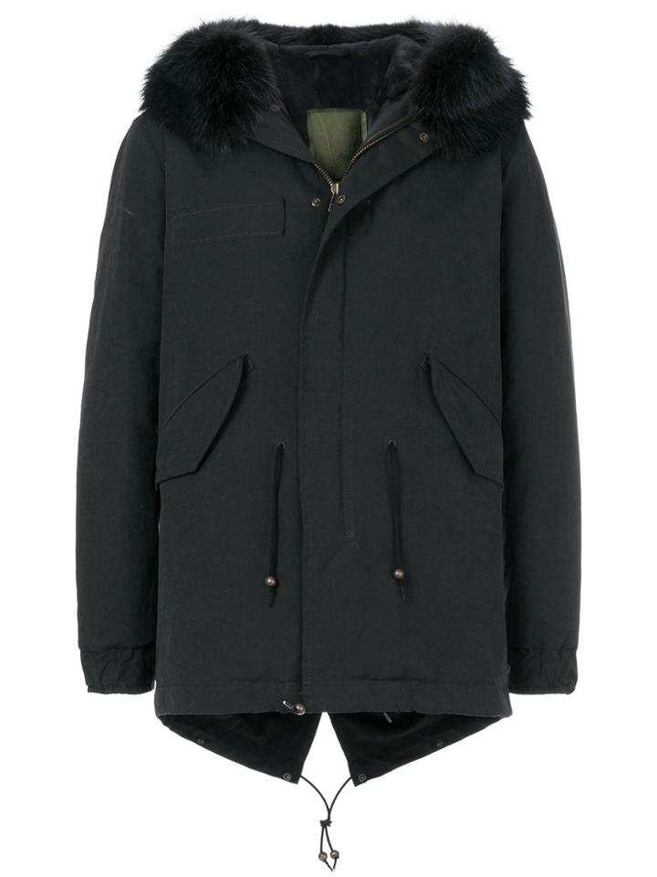 Mr & Mrs Italy Raccoon Fur Hooded Parka - Grey