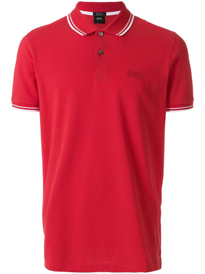 Boss Hugo Boss Striped Detail Polo Shirt - Red