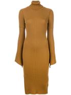 Dondup Fitted Bell Sleeve Dress - Brown