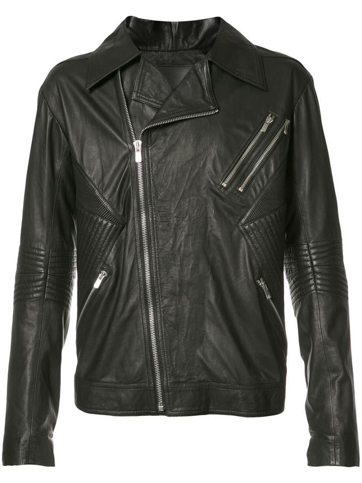 Skingraft Ribbed Moto Jacket, Men's, Size: Medium, Black, Leather