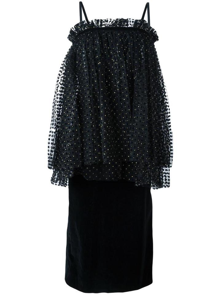 Isa Arfen Gathered Dress, Women's, Size: 10, Black, Cotton/spandex/elastane/viscose/polyester