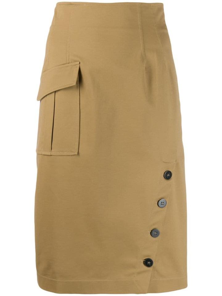 Pinko High Waisted Panel Skirt - Neutrals