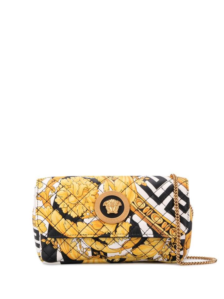 Versace Barocco Print Crossbody Bag - Yellow