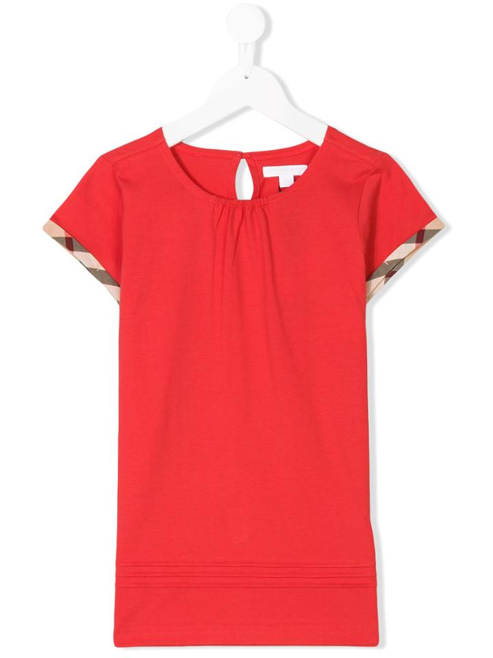 Burberry Kids Gathered Detail Blouse - Pink & Purple