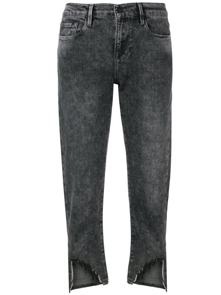 Frame Slim Cropped Jeans - Black