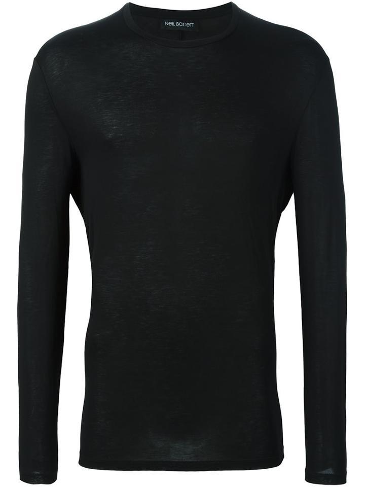 Neil Barrett Crew Neck Sweater, Men's, Size: Large, Black, Viscose