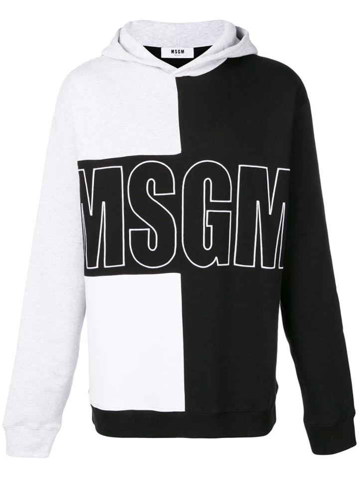 Msgm Brand Logo Hoodie - Black