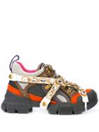 Gucci Flashtrek Crystal Sneakers - Grey