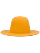 Études Fedora Hat, Adult Unisex, Size: 59, Yellow/orange, Wool Felt