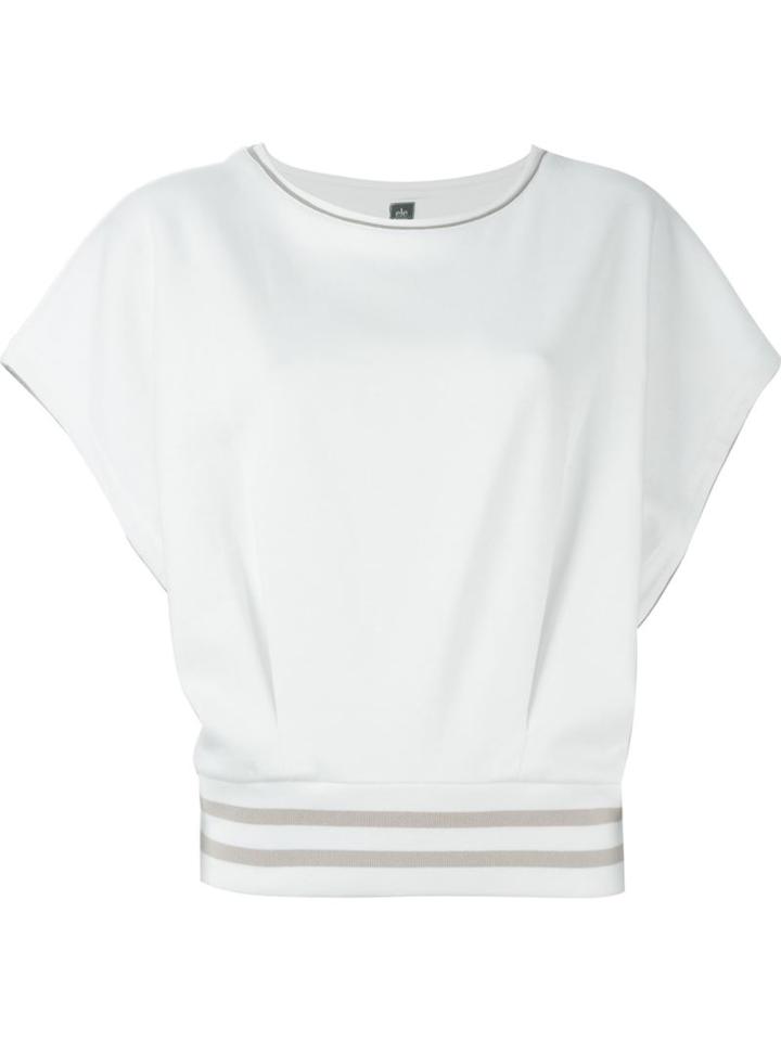 Eleventy Elasticated Waistband Top, Women's, Size: M, White, Cotton/polyamide