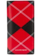 Alexander Mcqueen Vertical Plaid Patterned Cardholder - Red