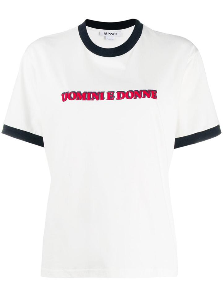 Sunnei Printed Crew Neck T-shirt - White