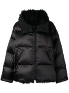 Yves Salomon Army Fur Trimmed Puffer Jacket - Black
