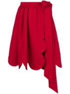Valentino Scalloped Trim Skirt - Red