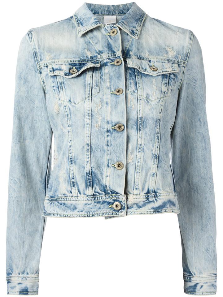 Dondup Cropped Denim Jacket, Women's, Size: Medium, Blue, Cotton