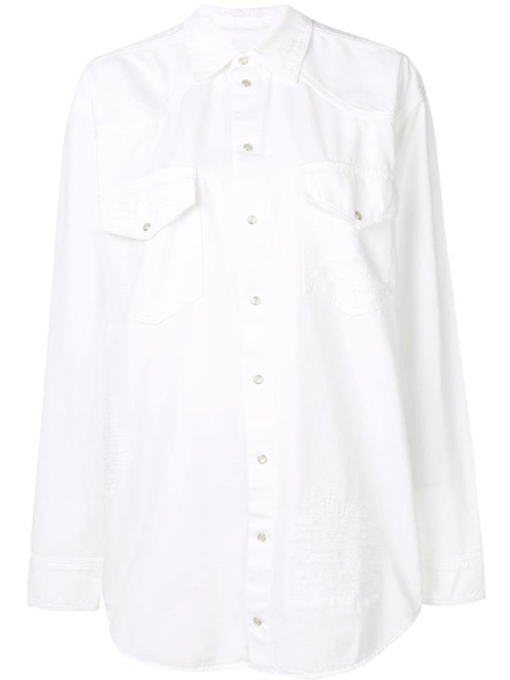 Faith Connexion Oversized Denim Shirt - White