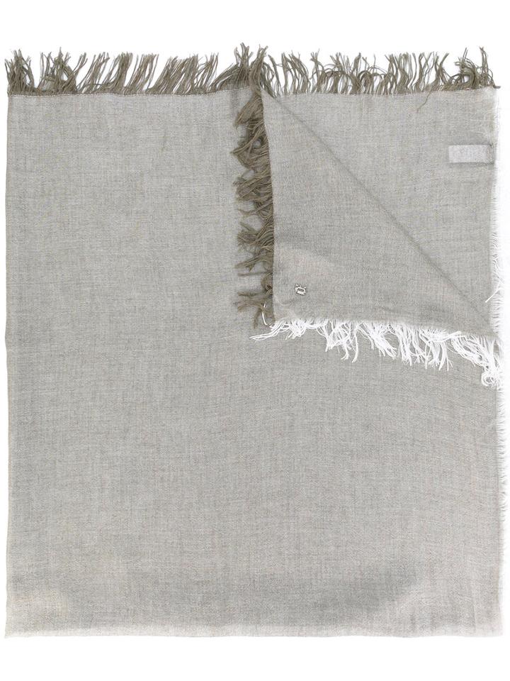 Dondup - Frayed Edge Scarf - Men - Modal/viscose - One Size, Brown, Modal/viscose