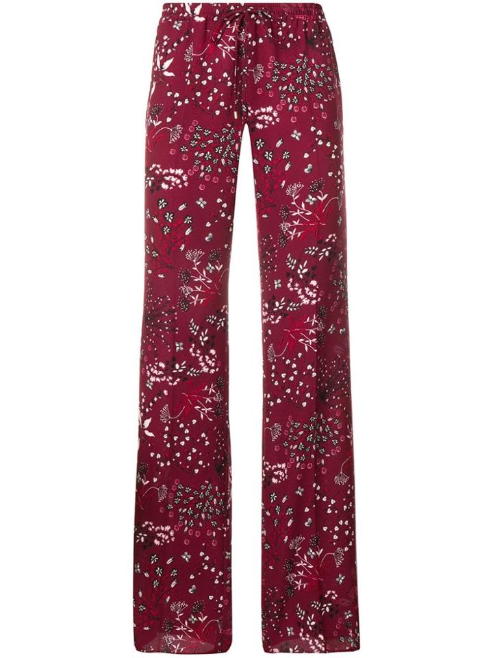 Max Mara Studio Floral Print Trousers - Purple