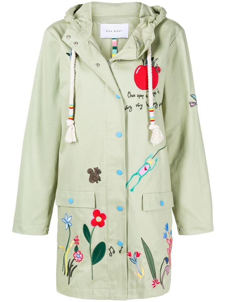 Mira Mikati Embroidered Badge Parka - Green
