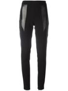 Neil Barrett Lightning Bolt Leggings, Women's, Size: 42, Black, Lamb Skin/polyester/viscose