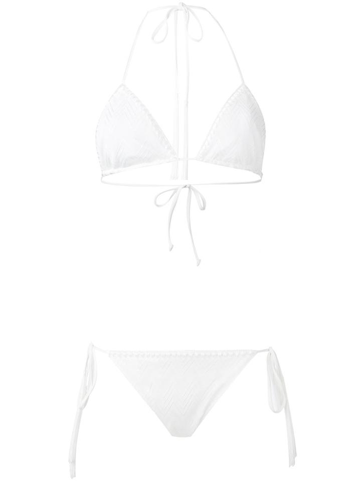 Missoni - Zigzag Bikini Set - Women - Polyamide/spandex/elastane/viscose - 40, White, Polyamide/spandex/elastane/viscose