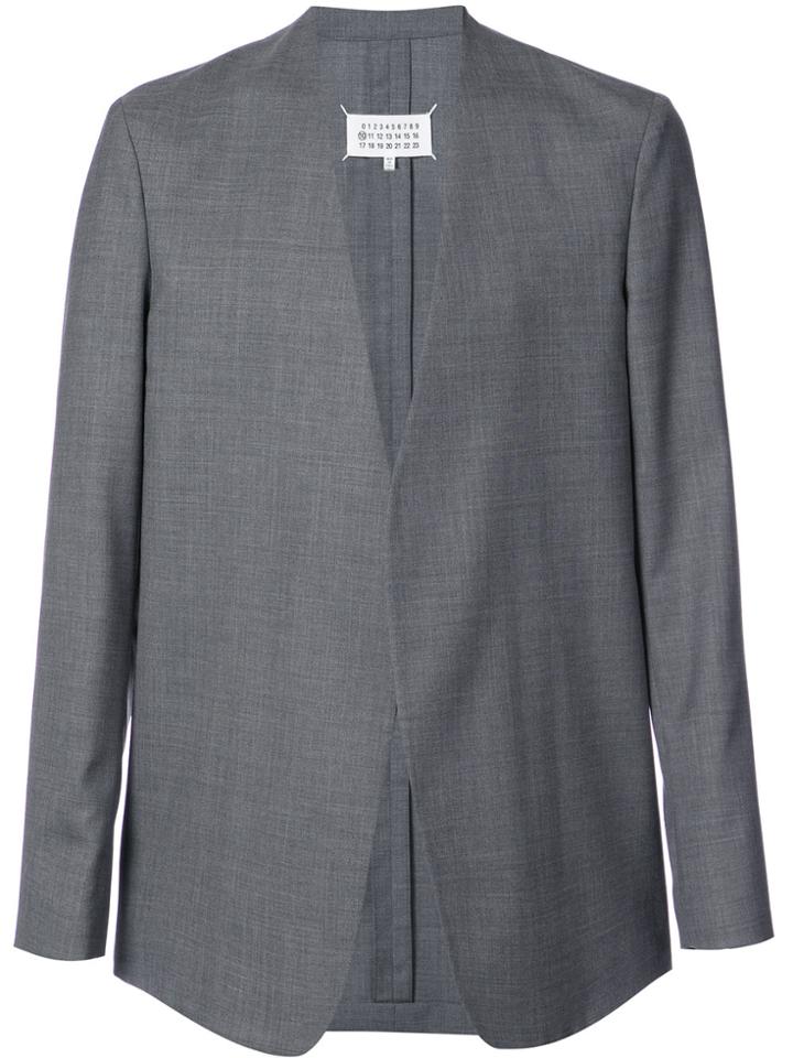 Maison Margiela Collarless Open Front Jacket - Grey