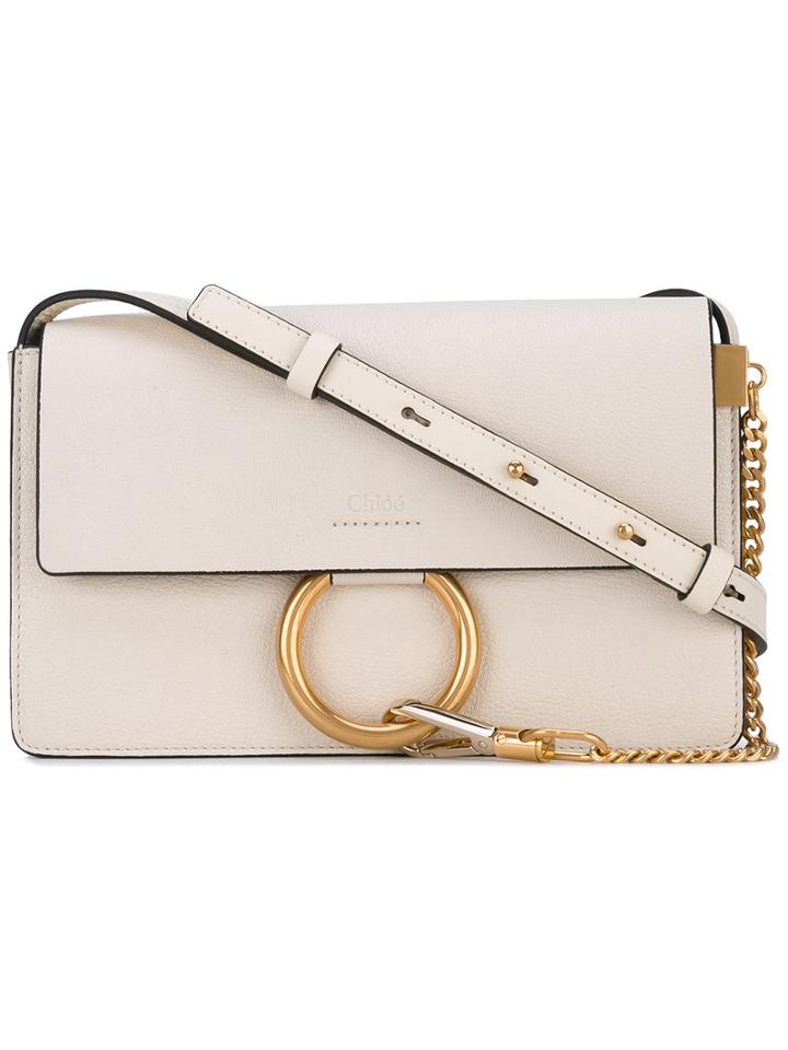 Chloé - Small Faye Shoulder Bag - Women - Calf Leather/goat Skin/calf Suede - One Size, Nude/neutrals, Calf Leather/goat Skin/calf Suede