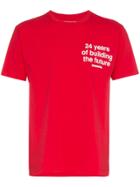 Neighborhood Future Logo Print Cotton T Shirt - Red