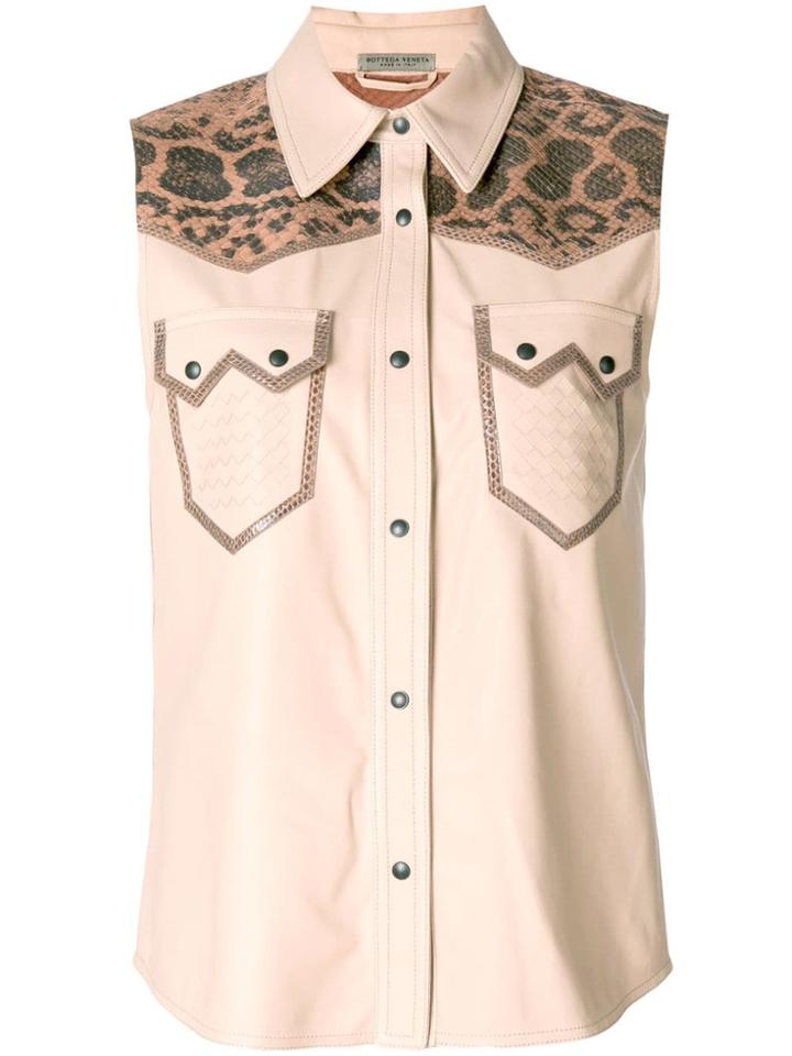 Bottega Veneta Peach Rose Lamb Anaconda Top - Pink & Purple