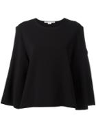 Stella Mccartney Slit Detail Cropped Blouse, Women's, Size: 44, Black, Viscose/polyester