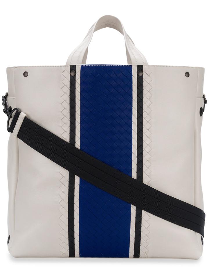 Bottega Veneta Mist Valinea Calf Tote - White