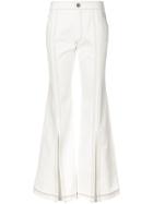 Chloé Contrast Stitching Flared Jeans - White