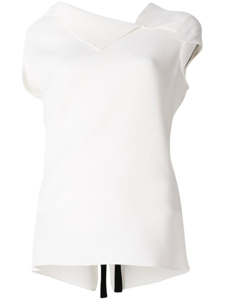 Roland Mouret Flap Neck Top - White