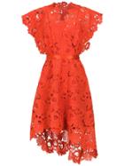 Tufi Duek Lace Belted Dress - Red