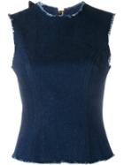 Natasha Zinko Zip Up Denim Top, Women's, Size: 34, Blue, Cotton