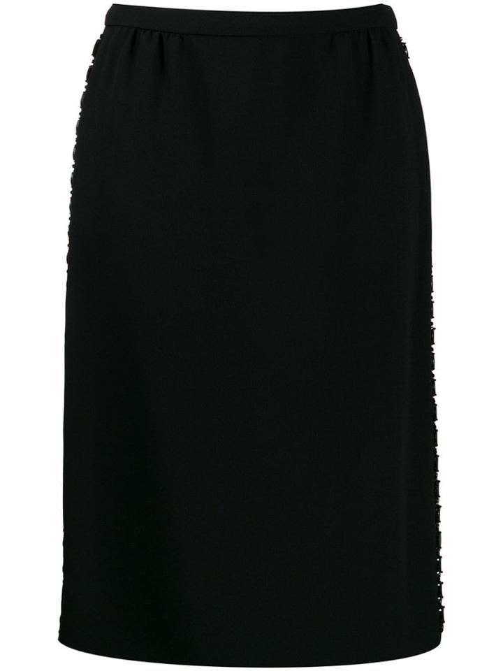 Louis Vuitton Pre-owned Crystal-embellished Straight Skirt - Black